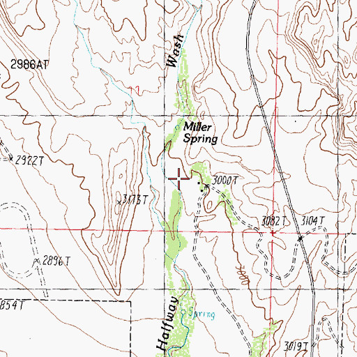 Topographic Map of Miller Spring, UT