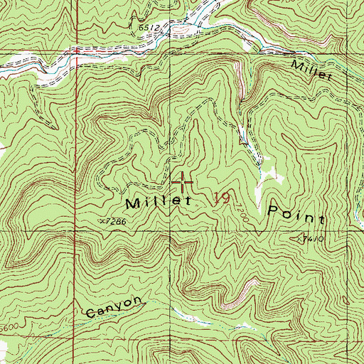 Topographic Map of Millet Point, UT