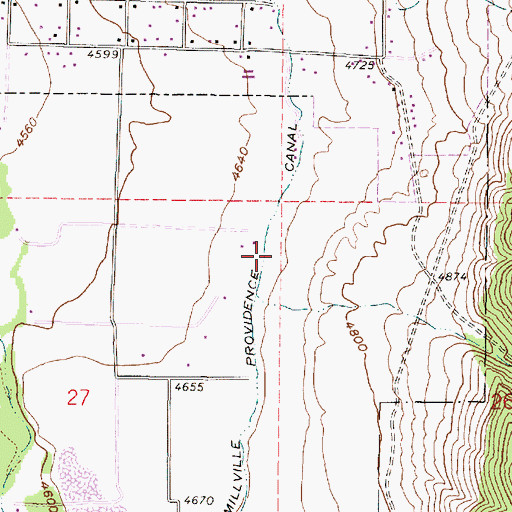 Topographic Map of Millville Providence Canal, UT