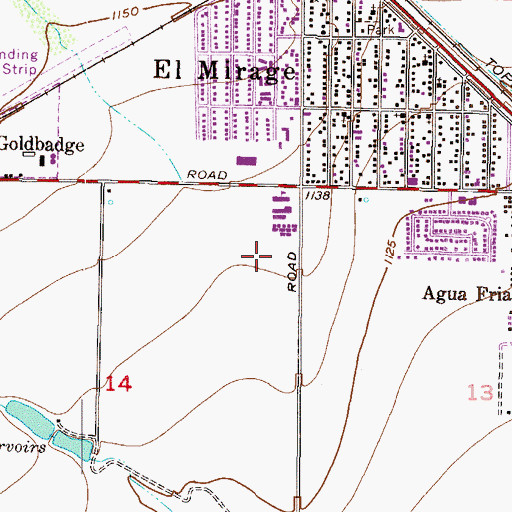 Topographic Map of El Mirage Elementary School, AZ