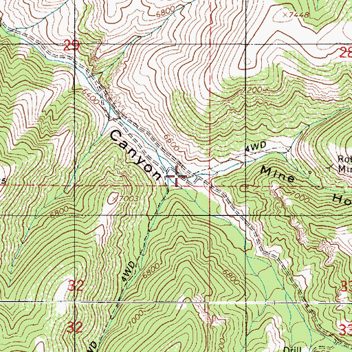 Topographic Map of Mine Hollow, UT