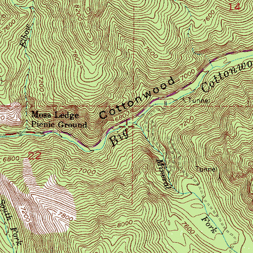 Topographic Map of Mineral Fork, UT