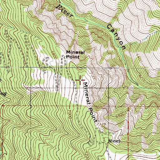 Topographic Map of Mineral Point, UT