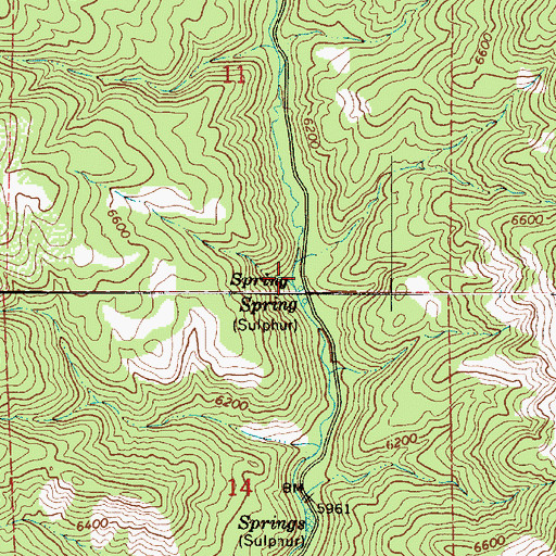 Topographic Map of Mineral Spring Campground, UT