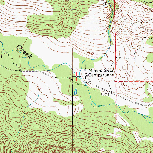 Topographic Map of Miners Gulch Campground, UT