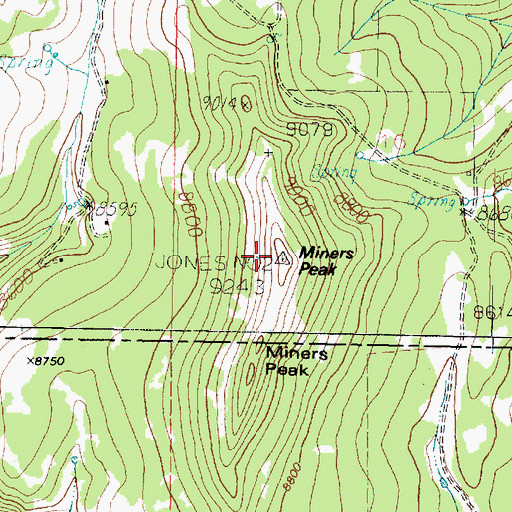 Topographic Map of Miners Peak, UT