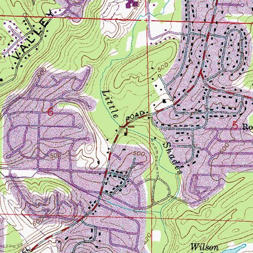 Topographic Map of Little Shades Creek Bridge, AL