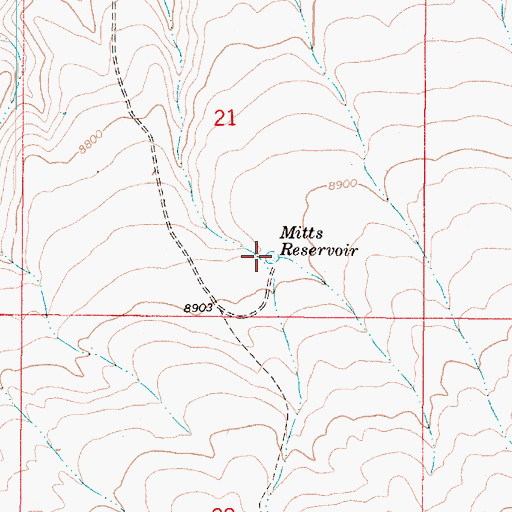 Topographic Map of Mitts Reservoir, UT