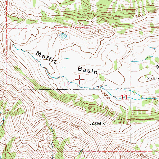 Topographic Map of Moffit Basin, UT