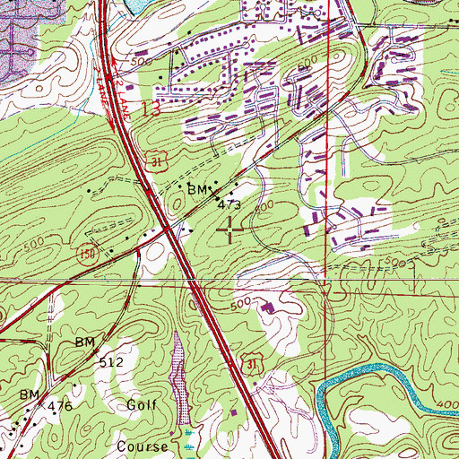 Topographic Map of Loehmann Village Shopping Center, AL