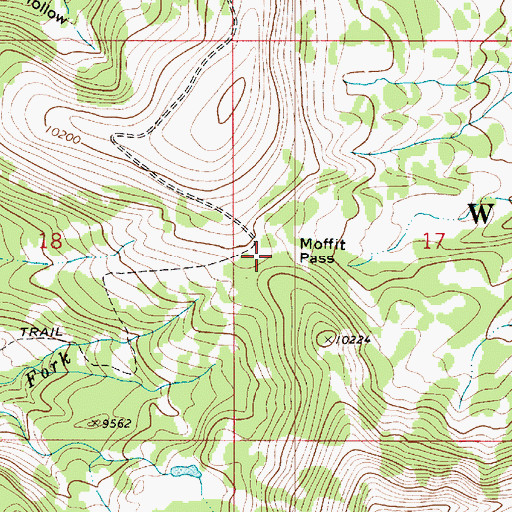 Topographic Map of Moffit Pass, UT