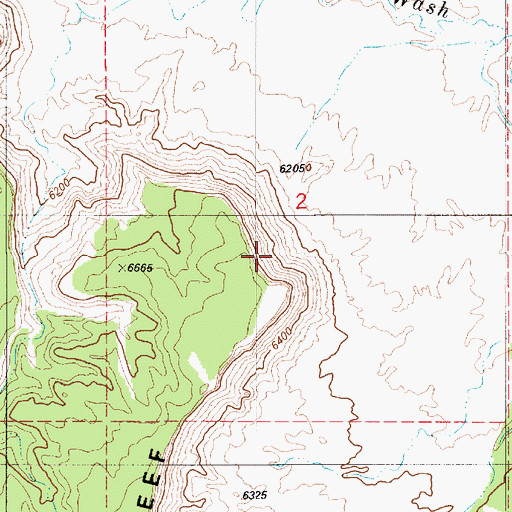 Topographic Map of Molen Reef, UT