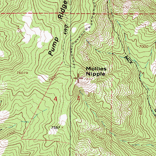 Topographic Map of Mollies Nipple, UT