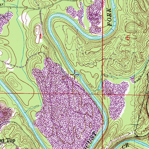 Topographic Map of Long Shoal Ford, AL