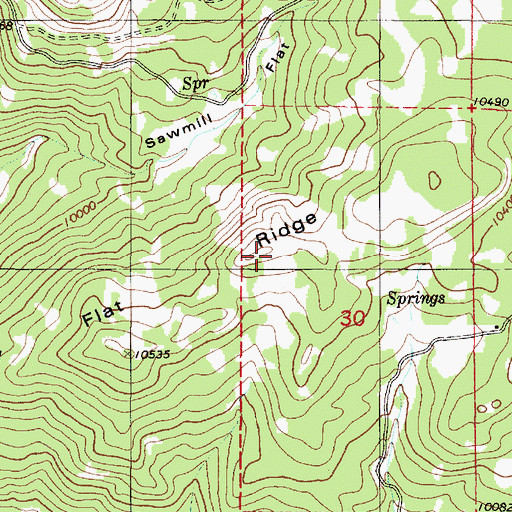 Topographic Map of Monkey Flat Ridge, UT