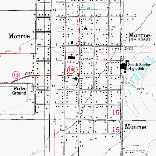 Topographic Map of Monroe, UT