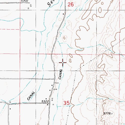 Topographic Map of Monroe Canal, UT