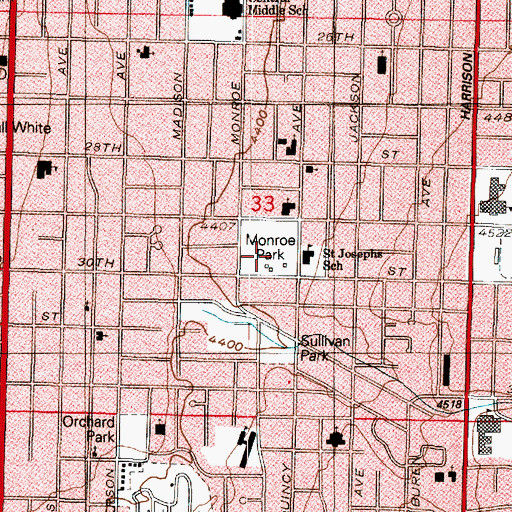 Topographic Map of Monroe Park, UT