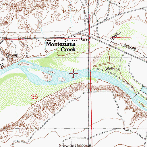 Topographic Map of Montezuma Creek, UT