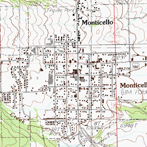 Topographic Map of Monticello, UT