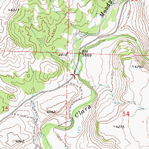 Topographic Map of Moody Wash, UT