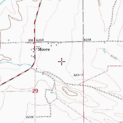 Topographic Map of Moore, UT