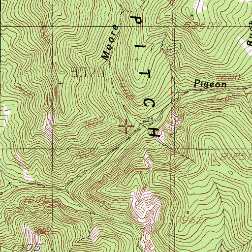 Topographic Map of Moore Canyon, UT