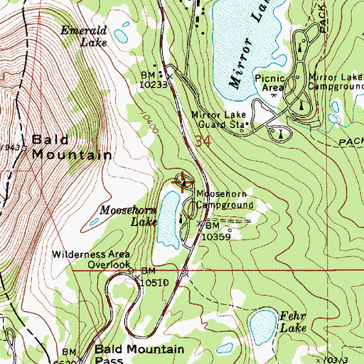 Topographic Map of Moosehorn Campground, UT