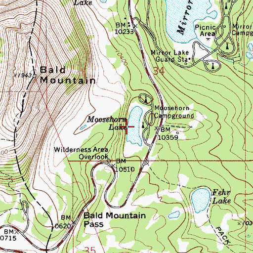 Topographic Map of Moosehorn Lake, UT