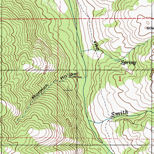 Topographic Map of Mormon Hollow, UT