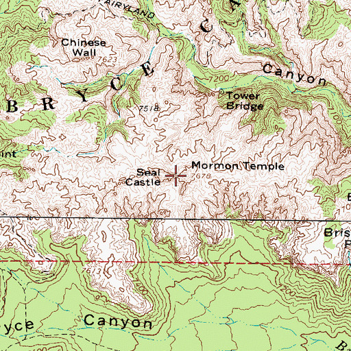 Topographic Map of Mormon Temple, UT