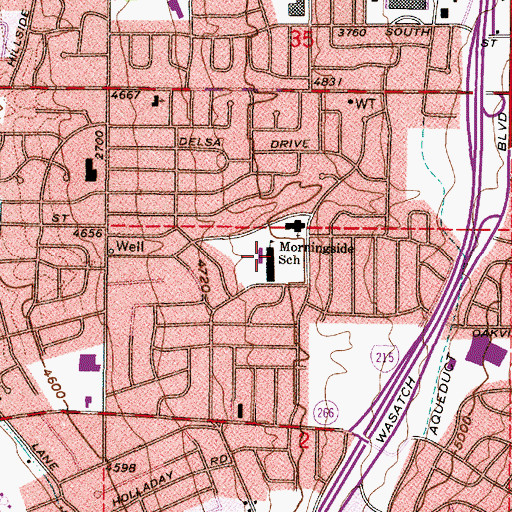 Topographic Map of Morningside School, UT