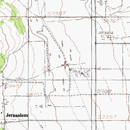 Topographic Map of Moroni Pole Canyon, UT