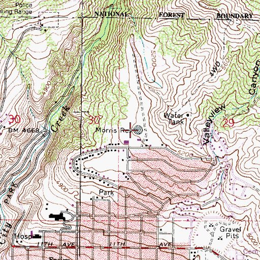 Topographic Map of Morris Reservoir, UT