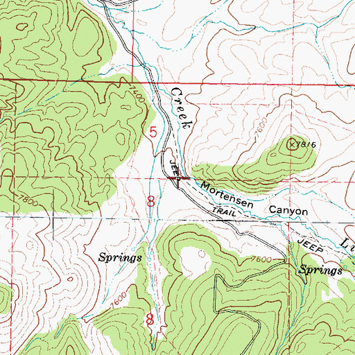 Topographic Map of Mortensen Canyon, UT