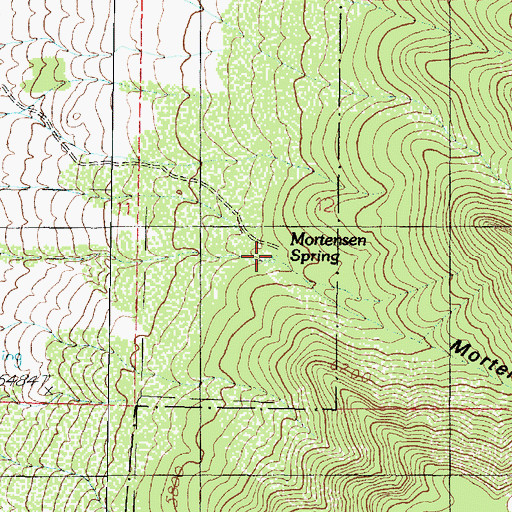 Topographic Map of Mortensen Canyon, UT