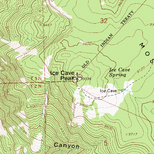 Topographic Map of Mosby Mountain, UT