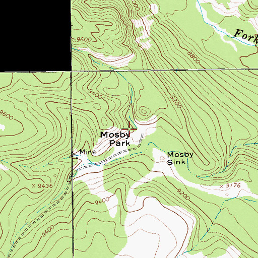 Topographic Map of Mosby Park, UT