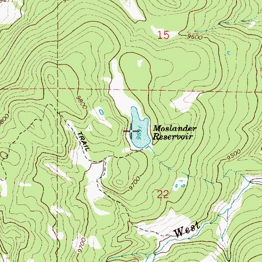 Topographic Map of Moslander Reservoir, UT