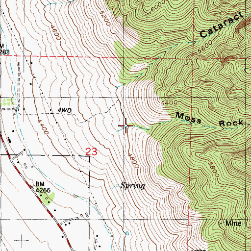 Topographic Map of Moss Rock Canyon, UT