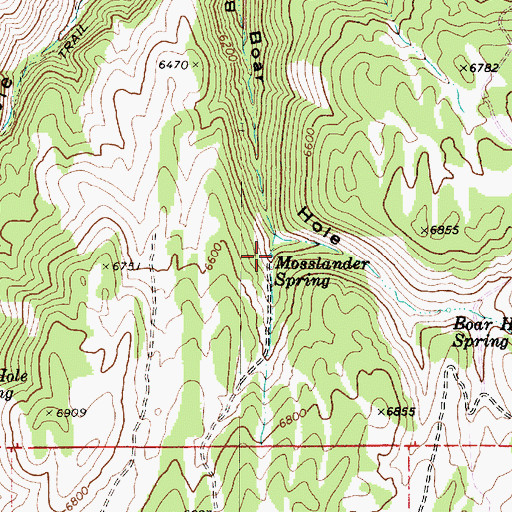 Topographic Map of Mosslander Spring, UT