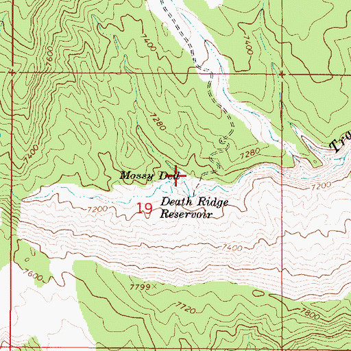 Topographic Map of Mossy Dell, UT