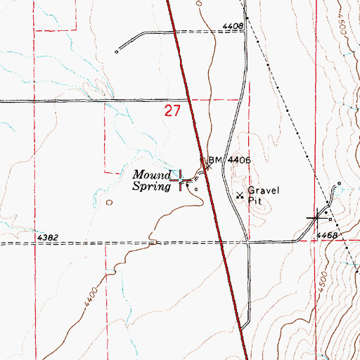 Topographic Map of Mound Spring, UT