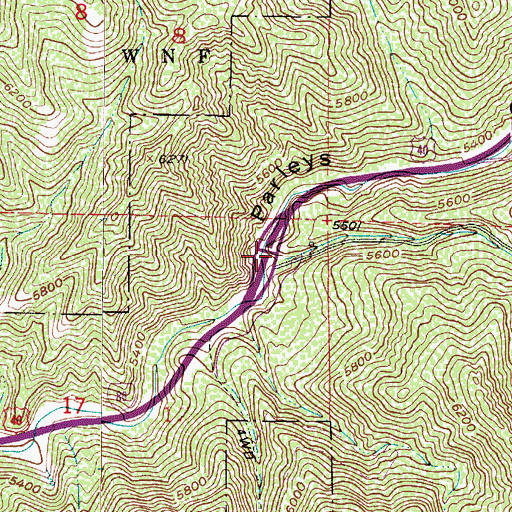 Topographic Map of Mount Aire Canyon, UT