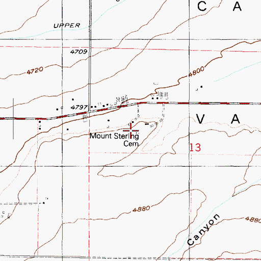 Topographic Map of Mount Sterling Cemetery, UT