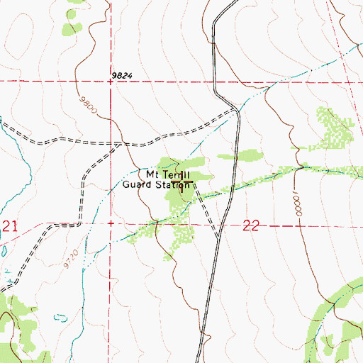 Topographic Map of Mount Terrill Guard Station, UT