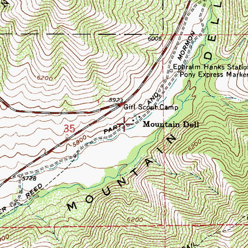 Topographic Map of Mountain Dell, UT
