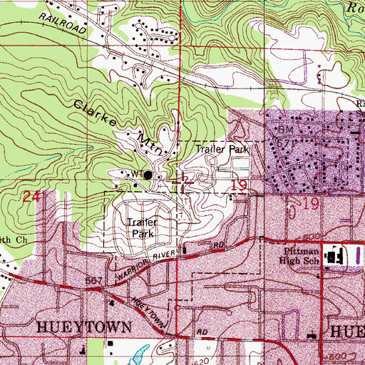 Topographic Map of Martin Luther King Junior Memorial Cemetery, AL