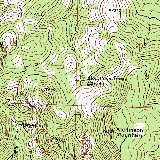 Topographic Map of Mountain Home Spring, UT
