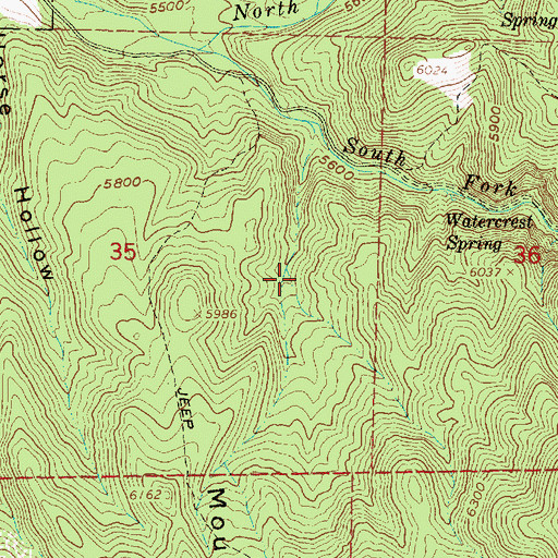 Topographic Map of Mountain Sheep Canyon, UT